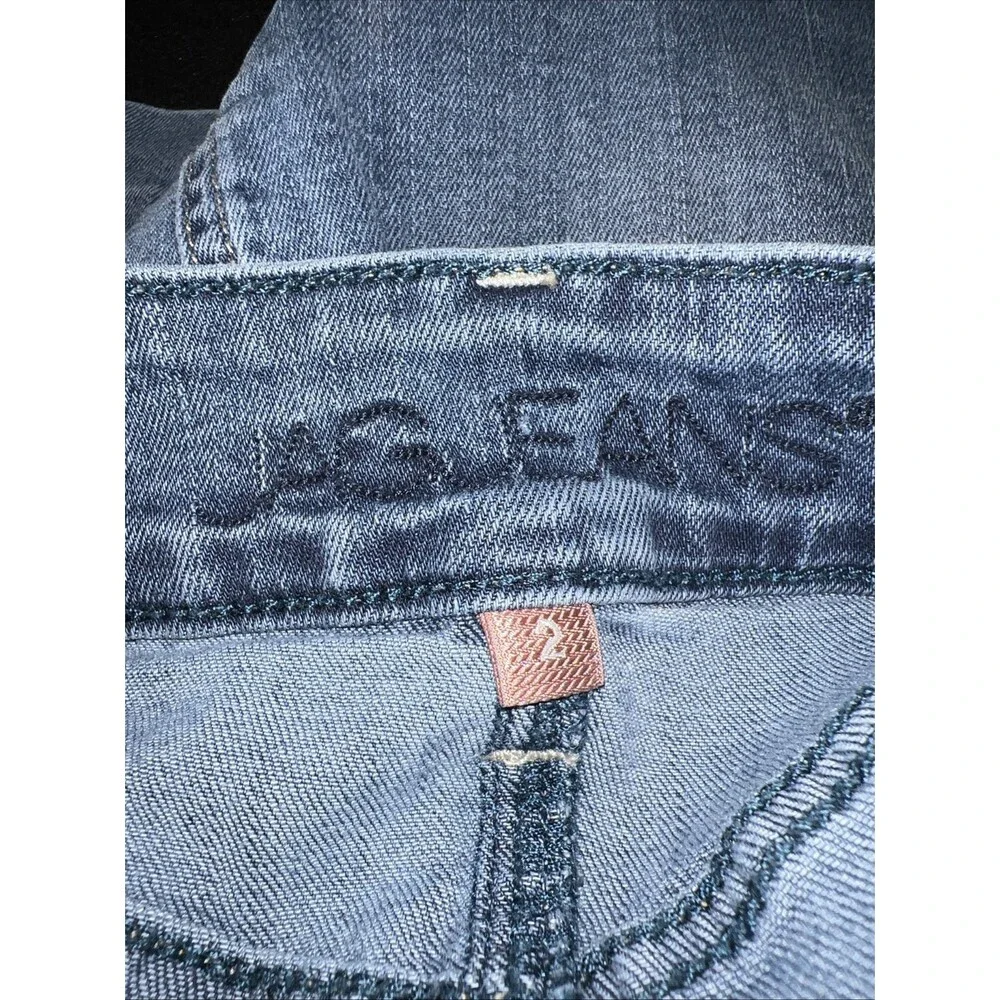 Jag Womens Size 2 Mini Skirt Blue Denim Jean Medium Wash Straight Distressed
